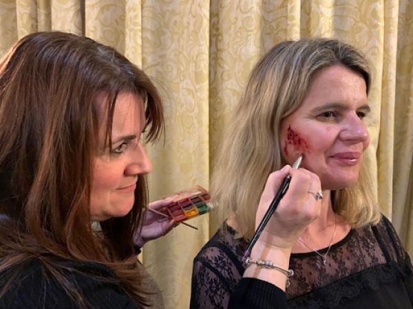 Sharon Anniss on top of the Wellington Monument